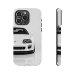 White MK4 Supra Phone Case, Retro 90s JDM Tough Cover for Car Enthusiasts