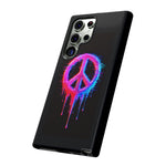 Glitch Peace Sign Phone Case, RGB Melt Digital Art Tough Cover, Gift