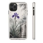 Purple Iris Rain Lakeside Phone Case Zen Art Tough Case