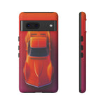 C3 Corvette Phone Case, Orange Top-Down Duotone Gradient Cover