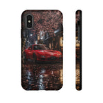 Red FD RX-7 Blossom Alley Tough Phone Case - Rain-Slicked Night