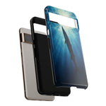 Barracuda Silhouette Phone Case, Sunlit Marine Art Tough Cover