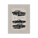 1969 El Camino Classic Car Illustration Blanket Microfiber Velveteen Throw