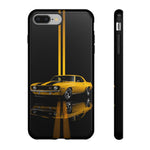 Yellow Camaro Z28 Phone Case, Classic Muscle Car Studio Stripe Cover