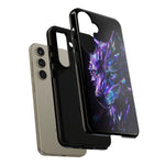 Holographic Wolf Phone Case, Fractured Prism Iridescent Cover