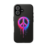Glitch Peace Sign Phone Case, RGB Melt Digital Art Tough Cover, Gift