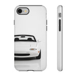 White NA Miata Phone Case, Retro MX5 Roadster Cover, Gift for Car Guys