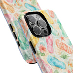 Watercolor Flip Flops pattern Tough Case | Beach Shells Phone Cover