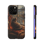 Rainy Window Cat Phone Case, Cozy Painterly Art Cover, Gift