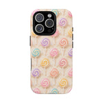 Pastel Swirl Lollipops Tough Case | Candy Pattern Phone Cover