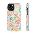 Watercolor Flip Flops pattern Tough Case | Beach Shells Phone Cover