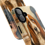 Guilty Basset Hound Phone Case, Muddy Watercolor Art Cover