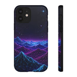 Retro Neon Mountains Phone Case | Vaporwave Galaxy Landscape