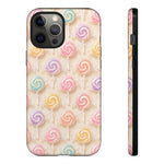 Pastel Swirl Lollipops Tough Case | Candy Pattern Phone Cover