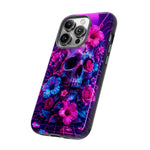 Synthwave Skull Neon Floral Vaporwave Art Tough Phone Case