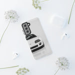 White MK4 Supra Phone Case, Retro 90s JDM Tough Cover for Car Enthusiasts