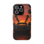Black Impala Lowrider Sunset Tough Phone Case - Palm Silhouette