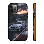 Skyline GT-R R34 White Nurburgring Speed Art Tough Phone Case
