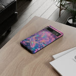 Holographic Koi Cherry Blossom Vaporwave Art Tough Phone Case