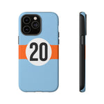Copy of Blue Orange Number 20 Retro Racing Stripe Tough Phone Case Cover
