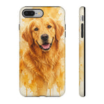 Golden Retriever Watercolor Art Tough Phone Case - Dog Portrait