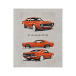Hugger Orange 1967 Camaro Illustration Blanket Muscle Car Microfiber Throw