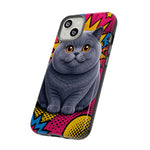 British Shorthair Round Pop Art Tough Phone Case