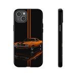 Orange Cuda Phone Case, Muscle Car Stripe Studio Cover, Gift