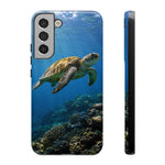 Sea Turtle Reef Phone Case, Coral Ocean Dappled Sunlight Tough Cover