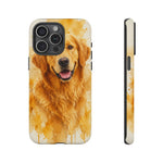 Golden Retriever Watercolor Art Tough Phone Case - Dog Portrait