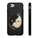 Yin Yang Cats Phone Case, Black White Stylized Art Cover