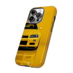 Yellow Skyline Phone Case, R34 GTR 90s JDM Legend Tough Cover for Men Gift