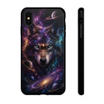 Cosmic Wolf Phone Case, Galaxy Nebula Portrait Tough Cover, Gift