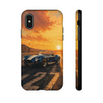 Vintage Cobra 427 Roadster phone case | Sunset racecar beach scene