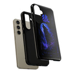 Glitch Wolf Howl Art Tough Phone Case - Blue Violet