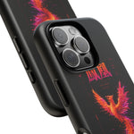 Glitch Phoenix Rising Art Tough Phone Case - Orange Pink Neon