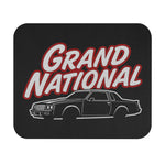 Grand National car Mouse Pad | Retro GNX outline, black racing typography