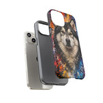 Alaskan Malamute Portrait Tough Phone Case - Vivid Paint Splatter