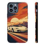 Retro Sunset Countach phone case | Sports car tough cover