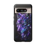 Holographic Wolf Phone Case, Fractured Prism Iridescent Cover