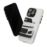 White Camaro Phone Case, ZL1 American Muscle Car Tough Cover for Men