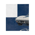 1963 Split Window Corvette Sting Ray Cars Velveteen Blanket | Classic Throw