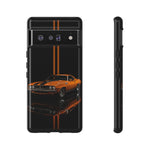 Orange Cuda Phone Case, Muscle Car Stripe Studio Cover, Gift