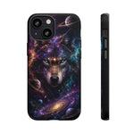 Cosmic Wolf Phone Case, Galaxy Nebula Portrait Tough Cover, Gift