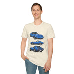 Blue 1973 Corvette Illustration T-Shirt | Classic Sports Car Trio