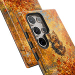Yorkshire Terrier Jumping in Autumn Leaves Tough Case | Fall Dog Phone Cover
