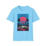 1994 Supra MK4 Cyan Magenta Retrowave Beach Sunset T-Shirt JDM Fan Gift