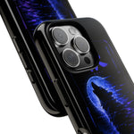 Glitch Wolf Howl Art Tough Phone Case - Blue Violet