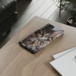 Maine Coon Kitten Phone Case, Tufted Ears Macro Portrait Cover