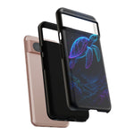 Neon Cyber Sea Turtle Tough Phone Case Ocean Design
